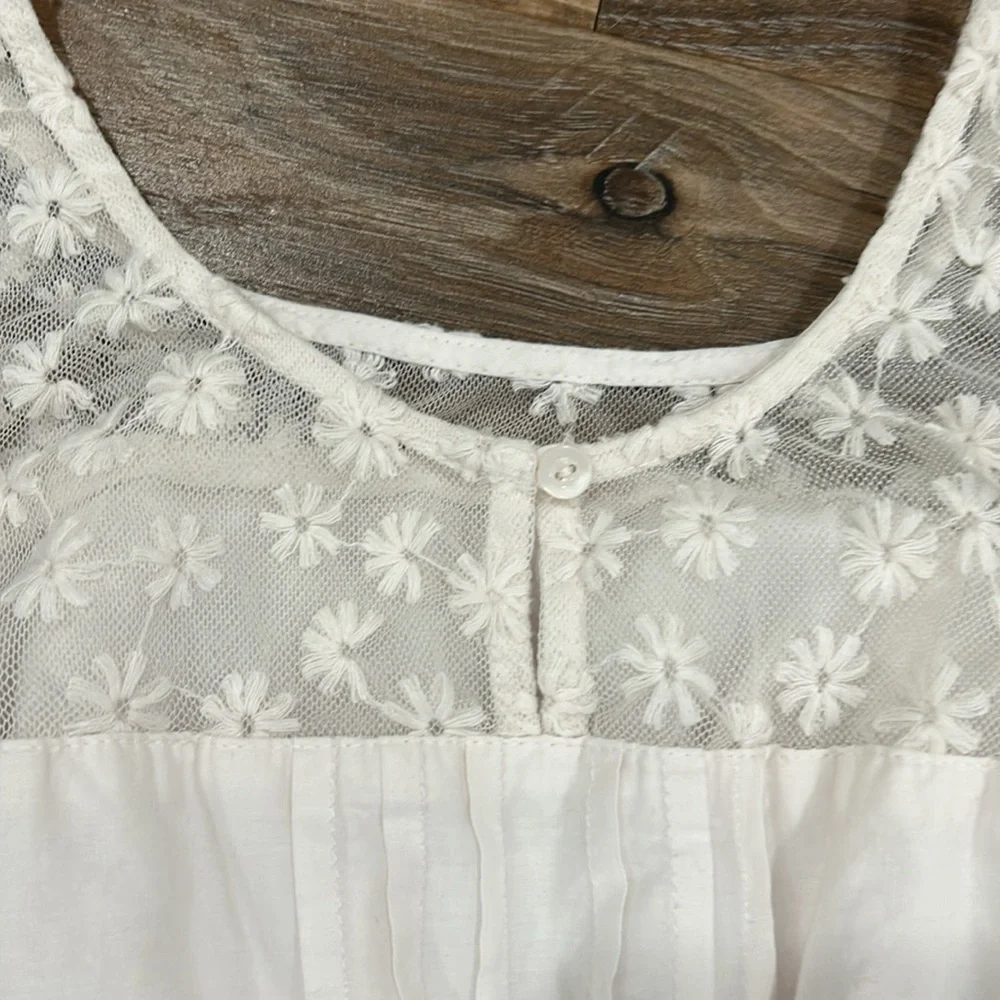 Abercrombie Girls Dress Sleeveless White Floral Boho Bohemian look embroidered - Picture 11 of 14